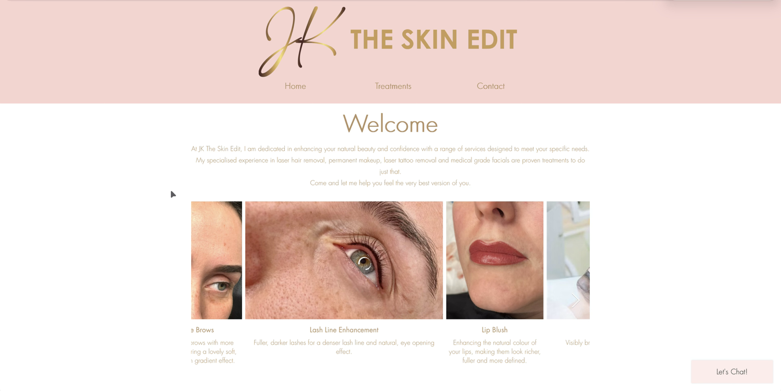 Beauty website example